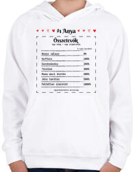 printfashion #1 Anya összetevők - Gyerek kapucnis pulóver - Fehér (6670649)