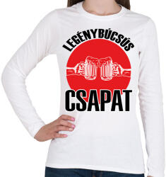 printfashion Legénybúcsús csapat - Női hosszú ujjú póló - Fehér (6208383)