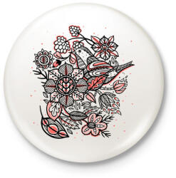 printfashion Madár - Kitűző, hűtőmágnes - Fehér (3073569)