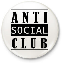 printfashion Antisocial club (black) - Kitűző, hűtőmágnes - Fehér (7032454)