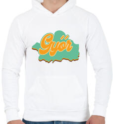 printfashion Győr - Férfi kapucnis pulóver - Fehér (7135345)
