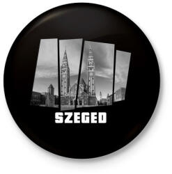 printfashion Szegedi nagytemplom (GTA stílus) - Kitűző, hűtőmágnes - Fekete (3097789)