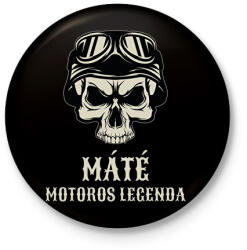 printfashion Motoros legenda - Névvel - Kitűző, hűtőmágnes - Fekete (6367100)