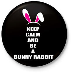 printfashion Bunny rabbit - Kitűző, hűtőmágnes - Fekete (3101815)
