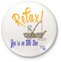 printfashion RELAX - Kitűző, hűtőmágnes - Fehér (3075115)