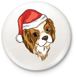 printfashion Karácsonyi kutyus - Kitűző, hűtőmágnes - Fehér (10146039)