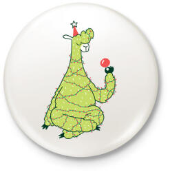 printfashion Láma karácsonyfa - Kitűző, hűtőmágnes - Fehér (14620970)