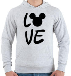 printfashion Love Mickey - Férfi kapucnis pulóver - Sport szürke (722496)