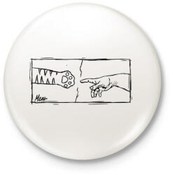 printfashion Meow - Kitűző, hűtőmágnes - Fehér (3083758)