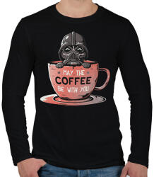 printfashion May the coffee be with you - Férfi hosszú ujjú póló - Fekete (16480809)