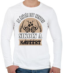 printfashion Sikoly a kávéért - Férfi hosszú ujjú póló - Fehér (5978683)