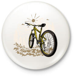 printfashion Biciklizés - Kitűző, hűtőmágnes - Fehér (12757989)