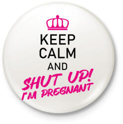 printfashion I'm pregnant - Kitűző, hűtőmágnes - Fehér (13724743)