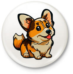 printfashion Kutya - Kitűző, hűtőmágnes - Fehér (13803695)