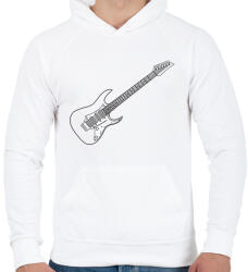 printfashion Gitár - Férfi kapucnis pulóver - Fehér (5998740)