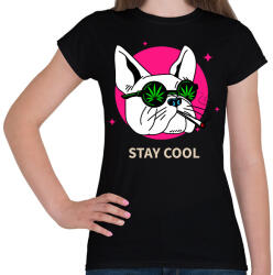 printfashion Francia Bulldog Weed - Női póló - Fekete (9470220)