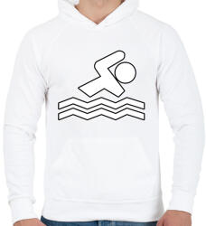 printfashion Swimmer - Férfi kapucnis pulóver - Fehér (2290604)