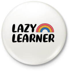 printfashion Lazy learner (Black) - Kitűző, hűtőmágnes - Fehér (7536083)