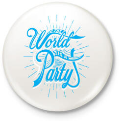 printfashion A világ egy parti - Kitűző, hűtőmágnes - Fehér (3074586)