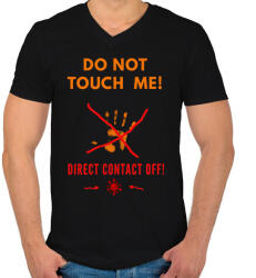 printfashion DIRECT CONTACT OFF - Férfi V-nyakú póló - Fekete (2355973)