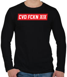 printfashion Covid fuckin 19 - Férfi hosszú ujjú póló - Fekete (2811239)