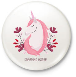 printfashion Dreaming horse - Kitűző, hűtőmágnes - Fehér (6327090)