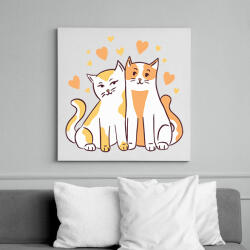 printfashion Cica szerelem - Vászonkép - Fehér (6634981)