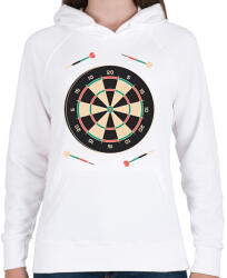 printfashion Darts - Női kapucnis pulóver - Fehér (13062110)