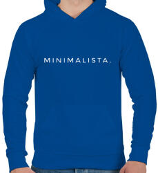 printfashion Minimalista, fehér - Férfi kapucnis pulóver - Királykék (14218581)