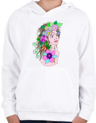 printfashion Lány - Gyerek kapucnis pulóver - Fehér (6017533)