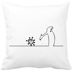 printfashion Menő Manó és a koronavírus / fekete minta - Párnahuzat, Díszpárnahuzat - Fehér (5231786)