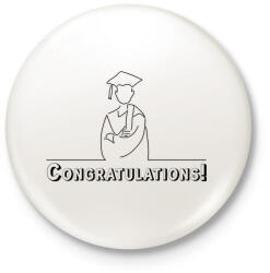 printfashion Congratulations! - Diplomás minta - Kitűző, hűtőmágnes - Fehér (6341704)