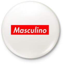 printfashion Masculino logo - Kitűző, hűtőmágnes - Fehér (3080695)