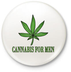 printfashion Cannabis for men - Kitűző, hűtőmágnes - Fehér (3087974)