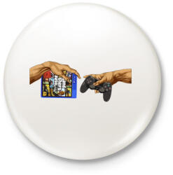 printfashion Michelangelo Gta5 - Kitűző, hűtőmágnes - Fehér (3082970)