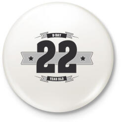 printfashion b-day-22-dark-lightgrey - Kitűző, hűtőmágnes - Fehér (3076373)