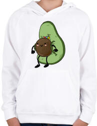 printfashion Hátizsákos avokádó - Gyerek kapucnis pulóver - Fehér (3925379)