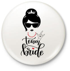 printfashion Team Bride - Kitűző, hűtőmágnes - Fehér (12598999)