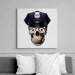 printfashion rendőr koponya - Vászonkép - Fehér (6626615)