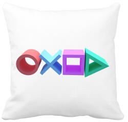 printfashion Playstation gombok logója - Párnahuzat, Díszpárnahuzat - Fehér (2813914)