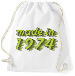 printfashion made-in-1974-green-grey - Sportzsák, Tornazsák - Fehér (484902)