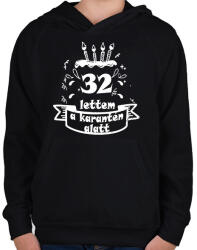 printfashion 32 lettem - Gyerek kapucnis pulóver - Fekete (2498827)