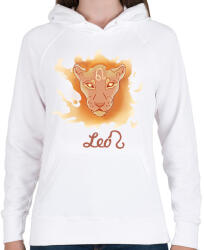 printfashion Leo zodiac - Női kapucnis pulóver - Fehér (16222098)