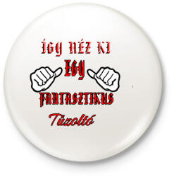 printfashion Tűzoltó - Kitűző, hűtőmágnes - Fehér (15392425)