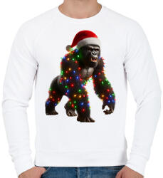 printfashion Morcos karácsonyi party gorilla - Férfi pulóver - Fehér (15250684)