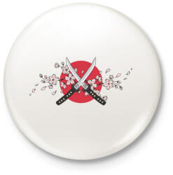 printfashion Katanas - Kitűző, hűtőmágnes - Fehér (5112826)