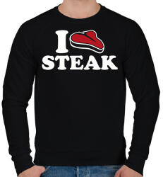 printfashion I love steak - Férfi pulóver - Fekete (2148868)