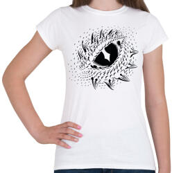 printfashion Dinoszaurusz/Sárkány szem - Fekete - Női póló - Fehér (6930779)