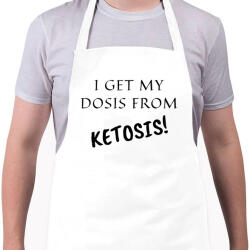 printfashion I get my dosis from Ketosis - Kötény - Fehér (4910831)