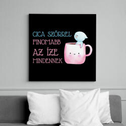 printfashion Cica szőrrel finomabb - Bögre - Vászonkép - Fekete (7022416)